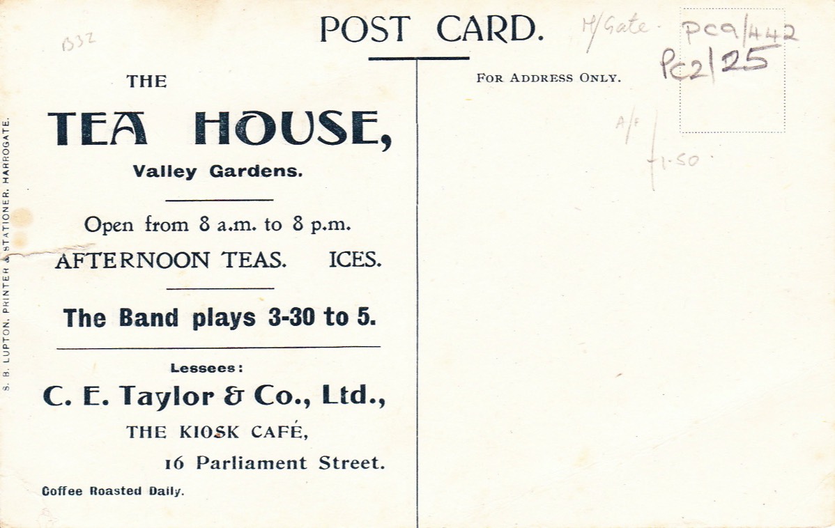 Tea House Advertisement (back of 1908 card)*